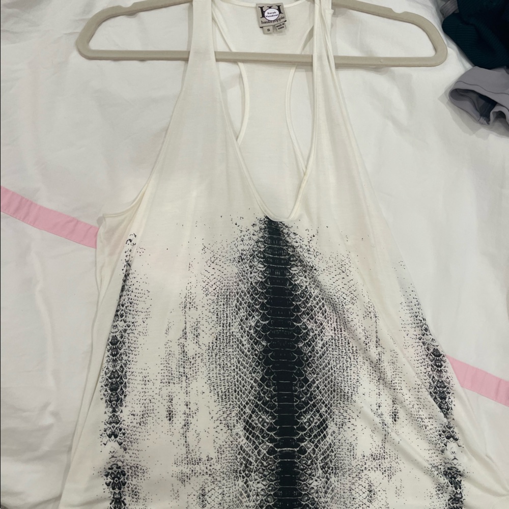 Size small black snakeskin pattern on white tank